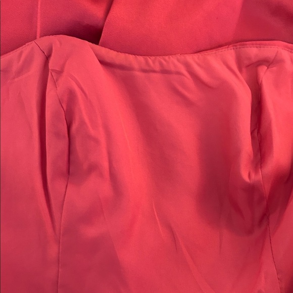 David's Bridal Raspberry Pink 80's Style Strapless Satin Prom Wedding Dress 4 - Picture 6 of 7